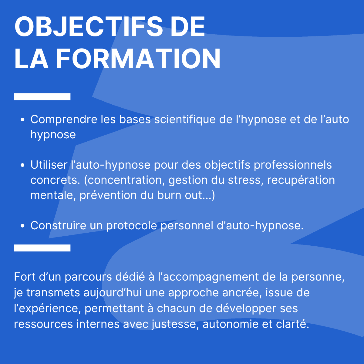 Objectifs de la formation auto-hypnose en entreprise